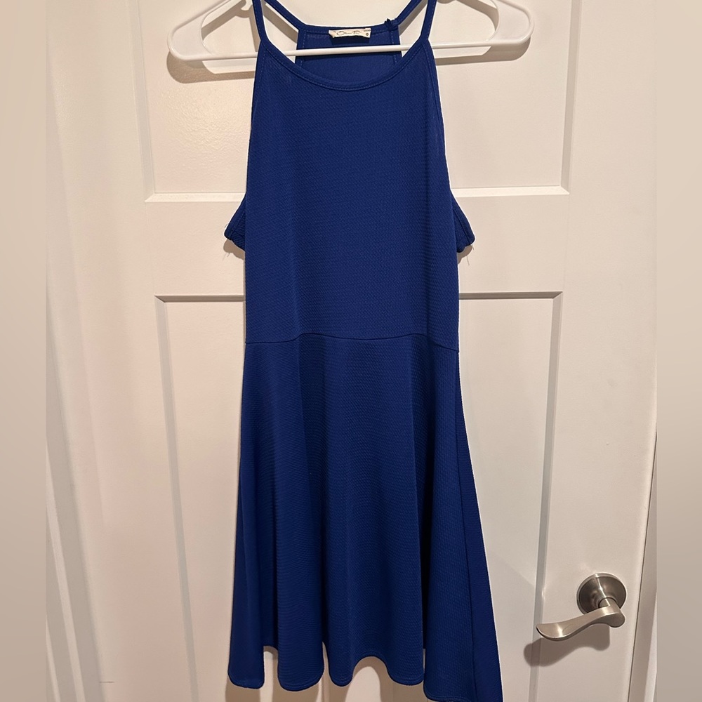 Royal blue halter dress